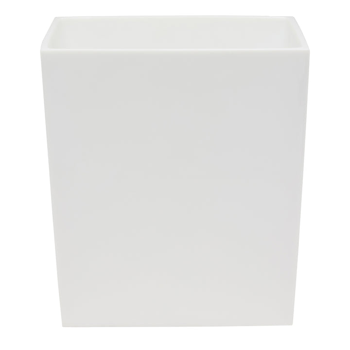 Vail White Gloss Resin Rectangular Wastebasket - Hudson & Vine