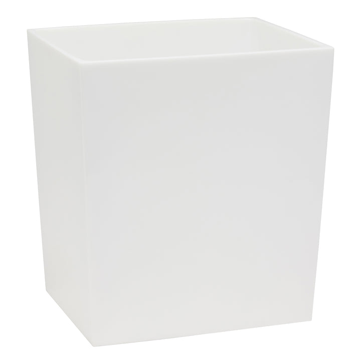 Vail White Gloss Resin Rectangular Wastebasket - Hudson & Vine