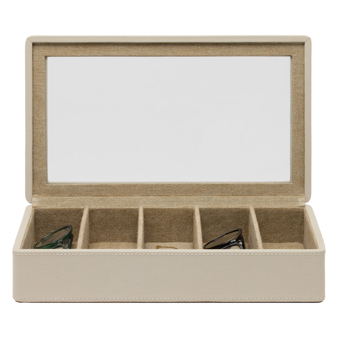 Vercelli Leather Eyewear Organizer Case (Light Gray)