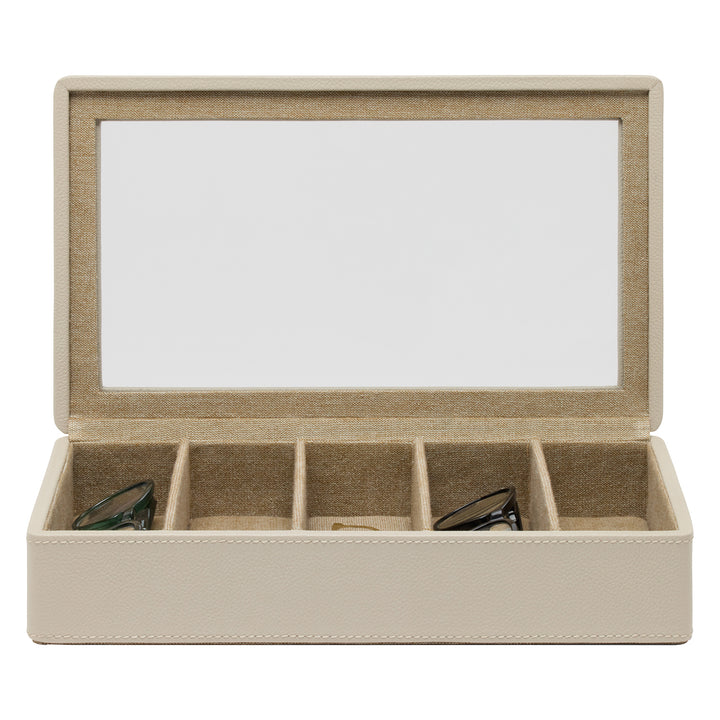 Vercelli Leather Eyewear Organizer Case (Light Gray)