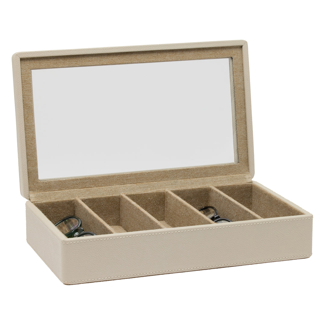 Vercelli Leather Eyewear Organizer Case (Light Gray)