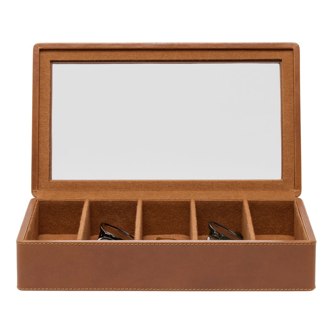 Vercelli Leather Eyewear Organizer Case (Saddle)