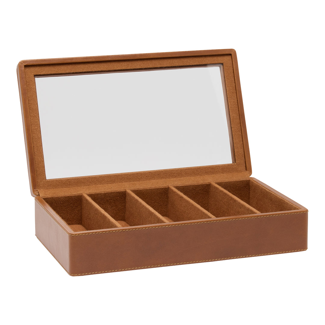 Vercelli Leather Eyewear Organizer Case (Saddle)