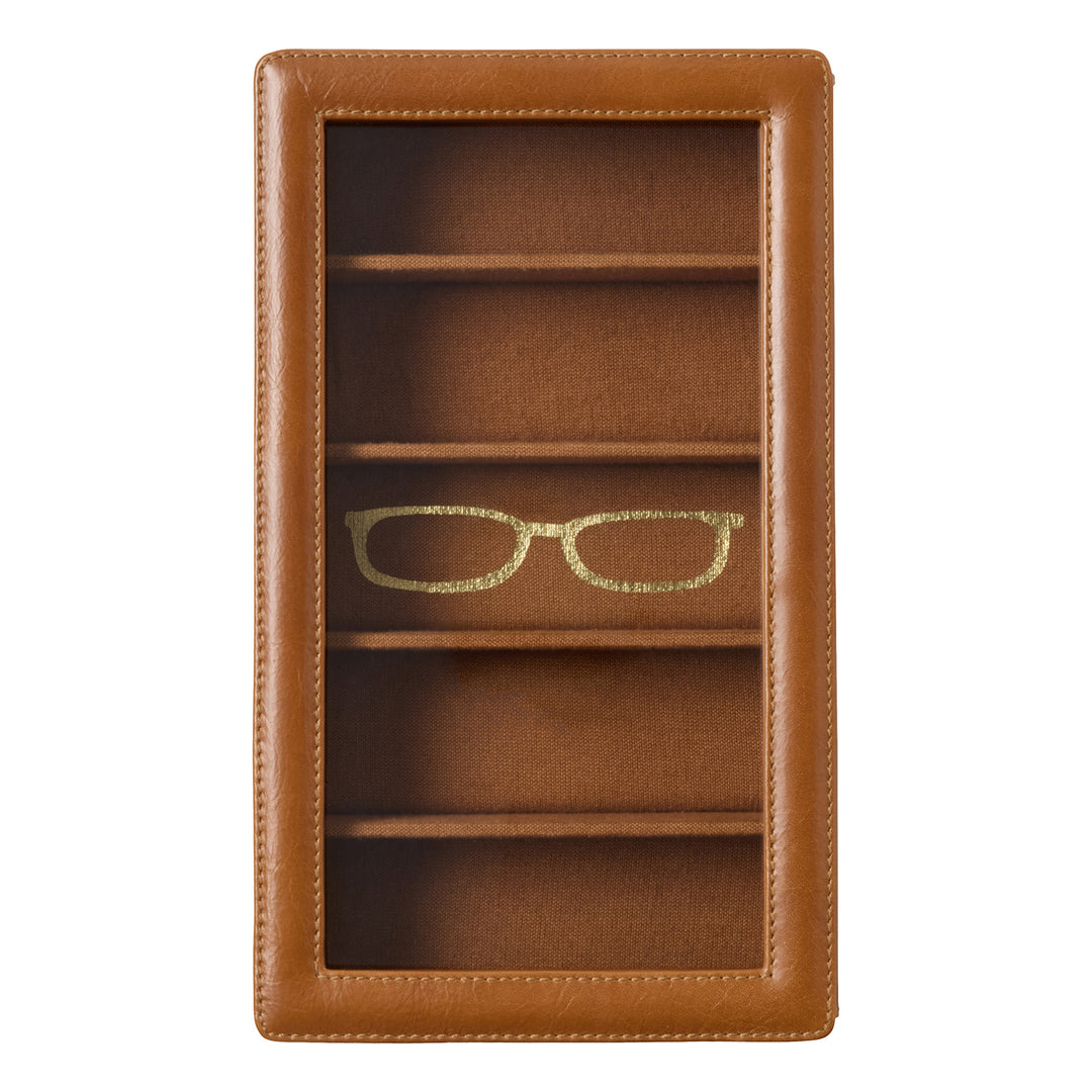 Vercelli Leather Eyewear Organizer Case (Saddle)