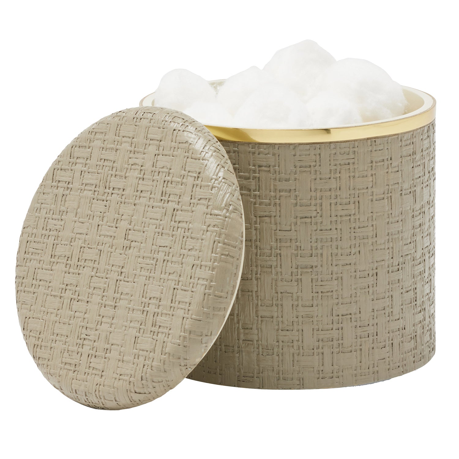 Veria Faux Rattan/Brass Bathroom Accessories - Thumbnail 3