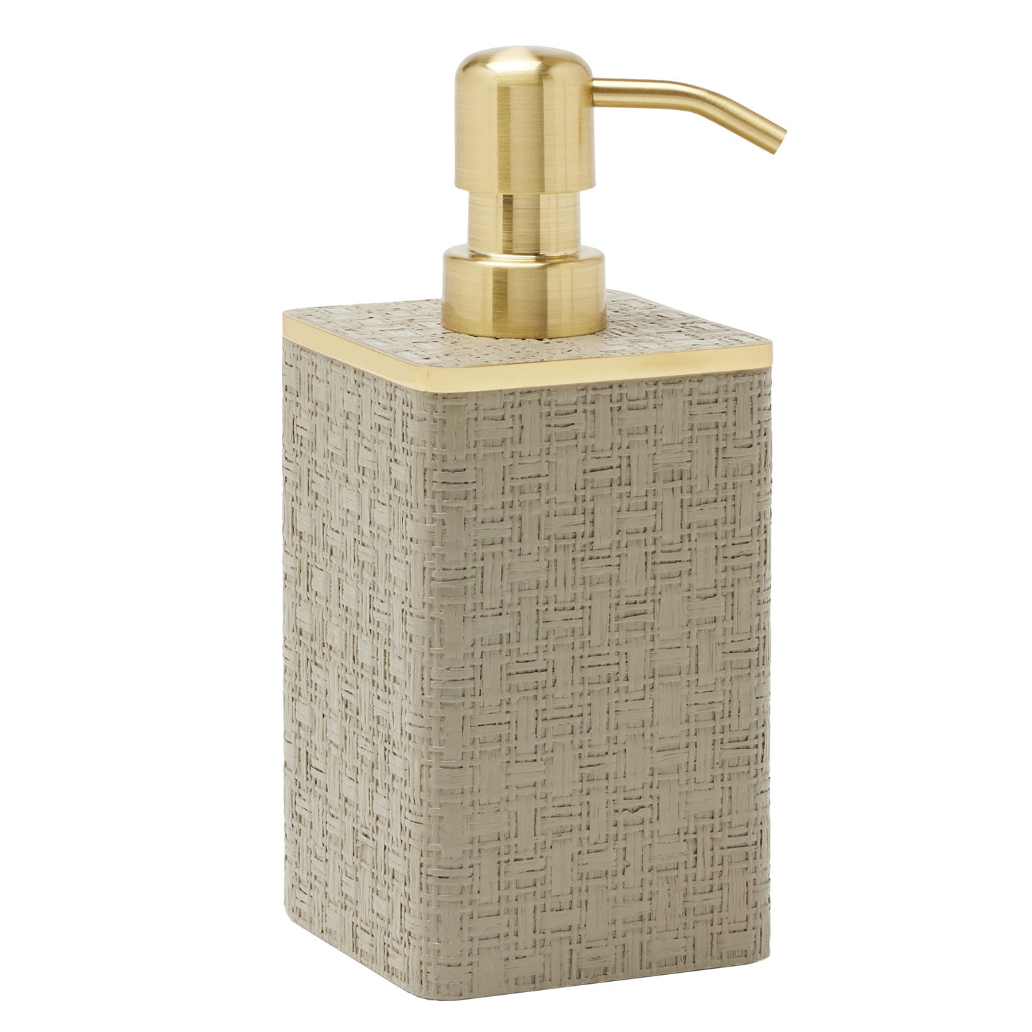 Veria Faux Rattan/Brass Soap Dispenser