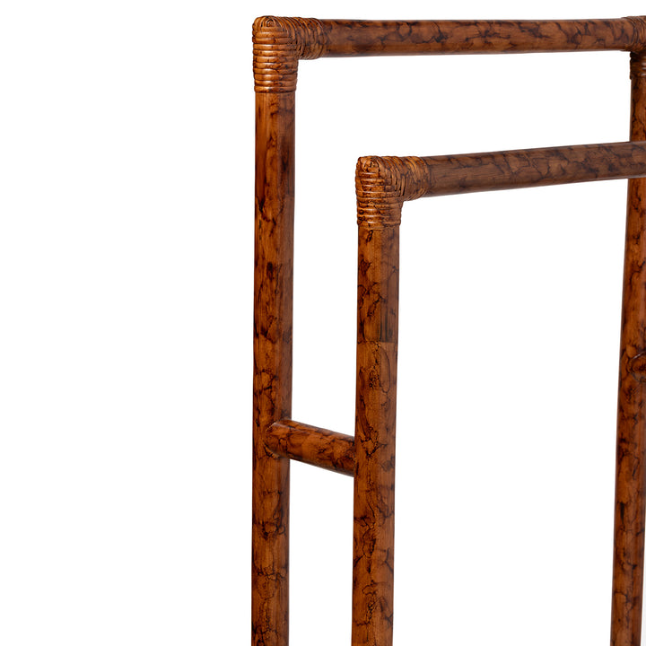 Winthrop Red Tortoise Rattan Freestanding Towel Rack 20"x36"