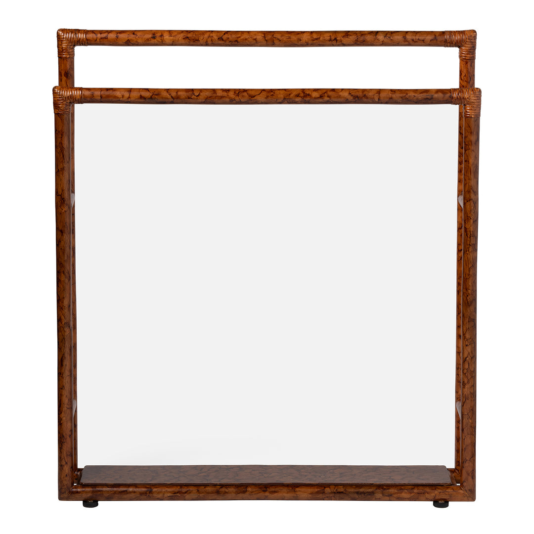 Winthrop Red Tortoise Rattan Freestanding Towel Rack 32"x36"