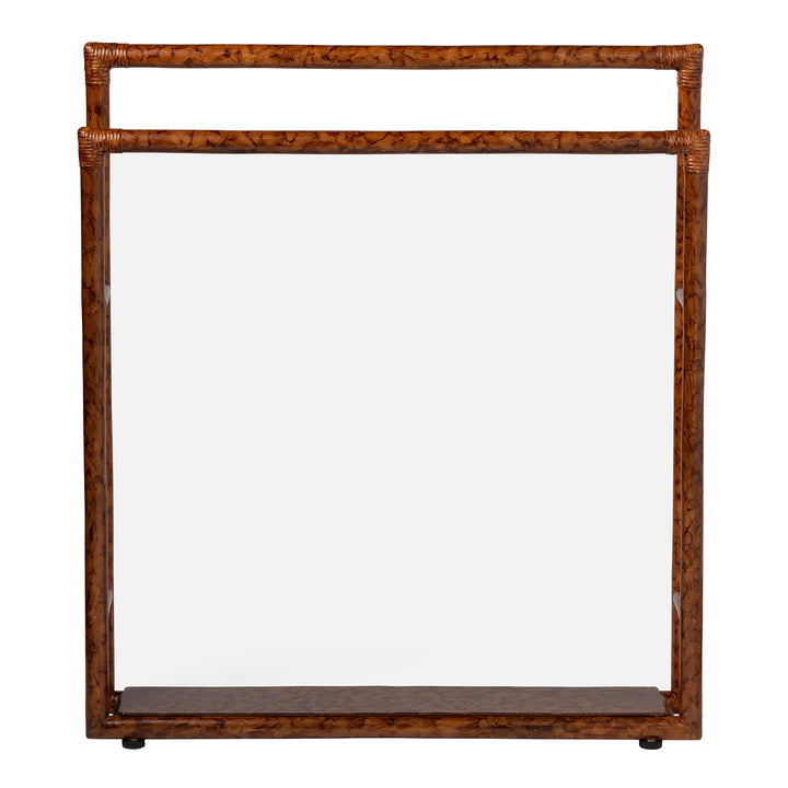 Winthrop Red Tortoise Rattan Freestanding Towel Rack 32"x36"