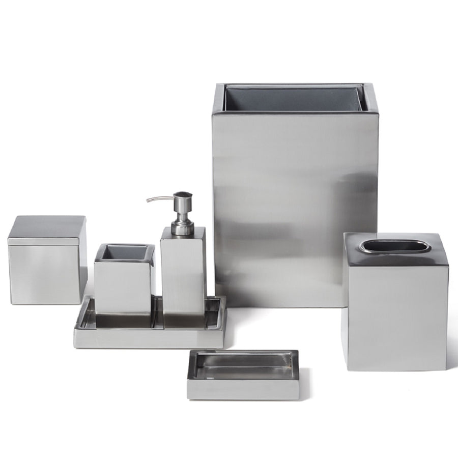Pomaria Glass/Stainless Steel Bathroom Accessories (Brushed Silver) –  Hudson & Vine