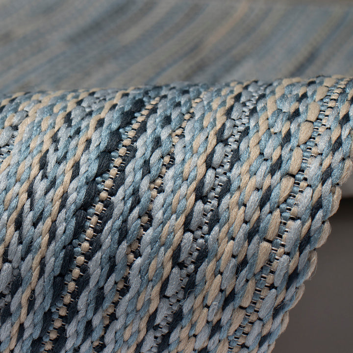 Liora Manne Miranda Tweed Stripe Indoor/Outdoor Area Rug Denim
