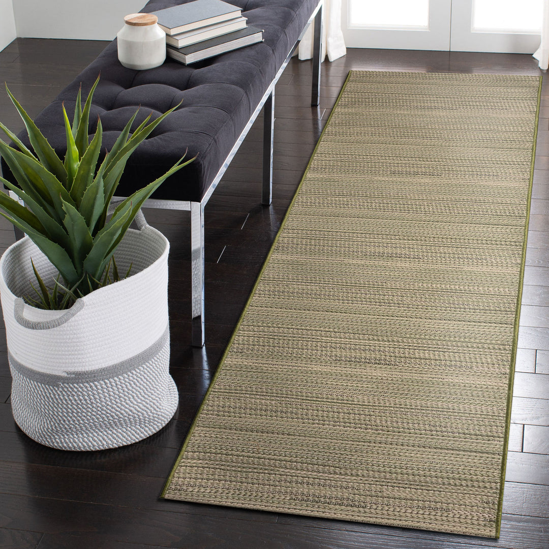 Liora Manne Miranda Tweed Stripe Indoor/Outdoor Area Rug Green