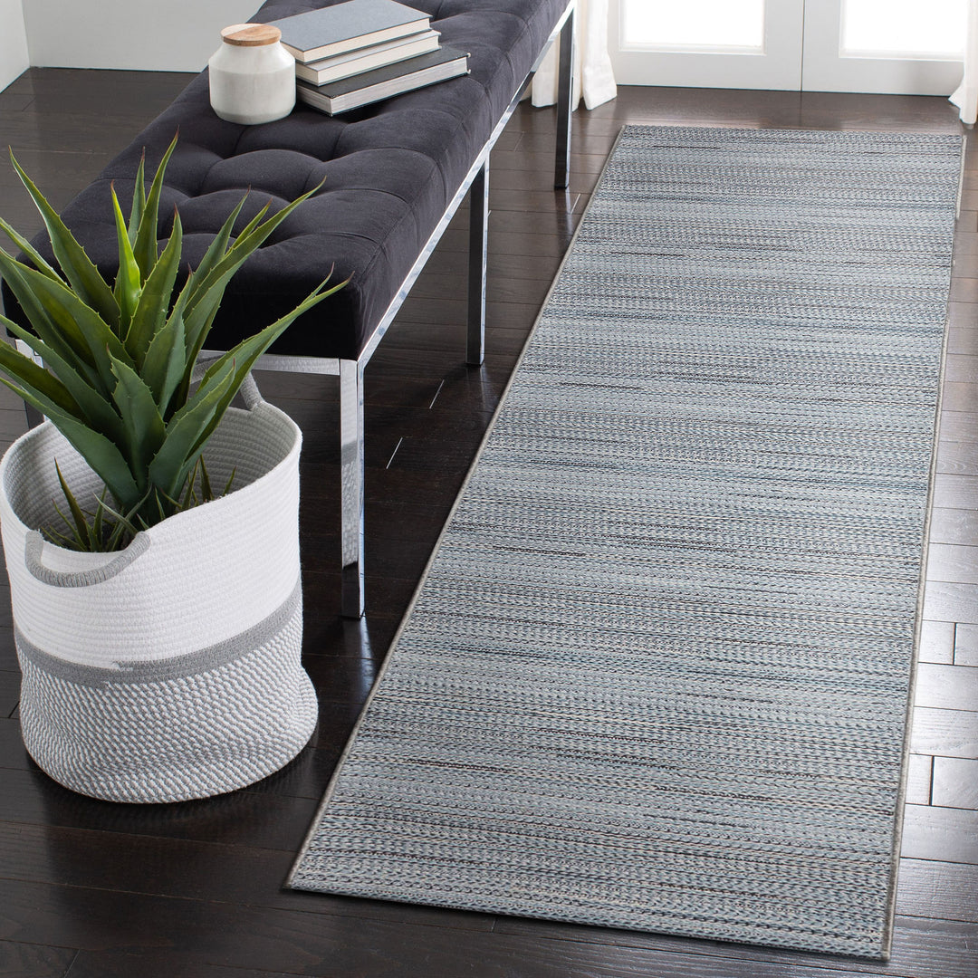 Liora Manne Miranda Tweed Stripe Indoor/Outdoor Area Rug Denim