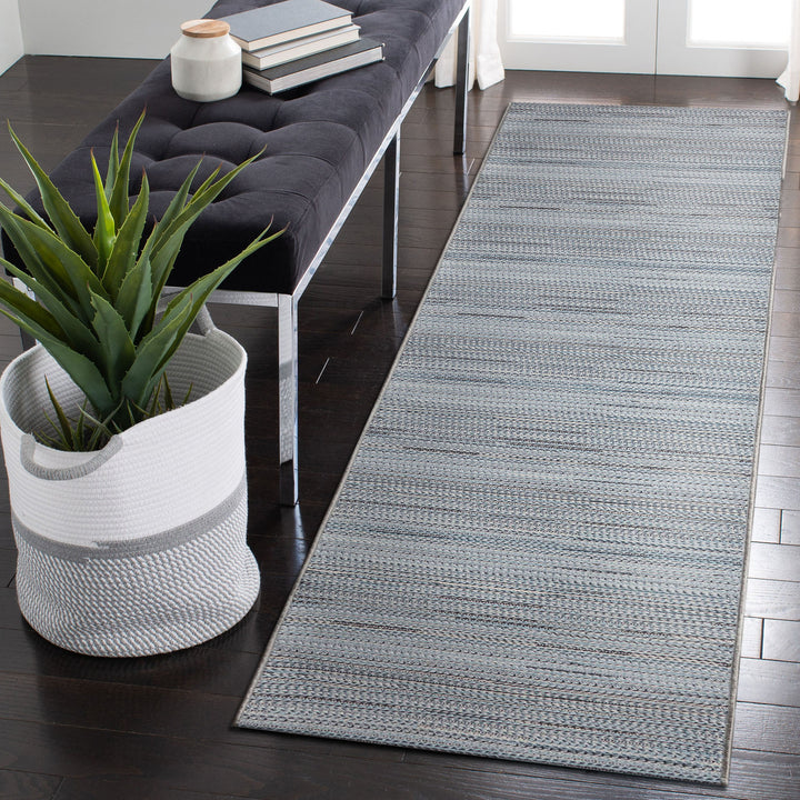 Liora Manne Miranda Tweed Stripe Indoor/Outdoor Area Rug Denim