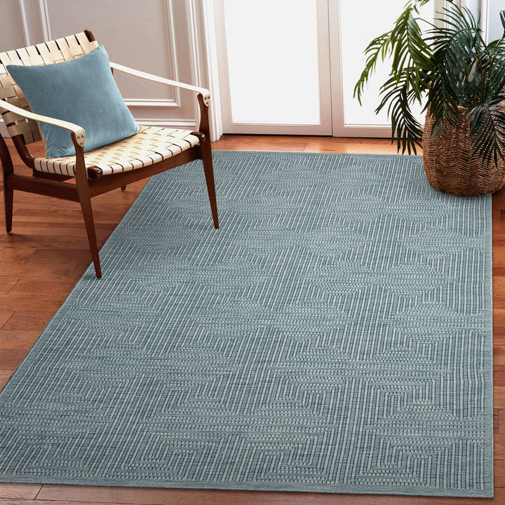 Liora Manne Soleil Maize Indoor/Outdoor Area Rug Aqua