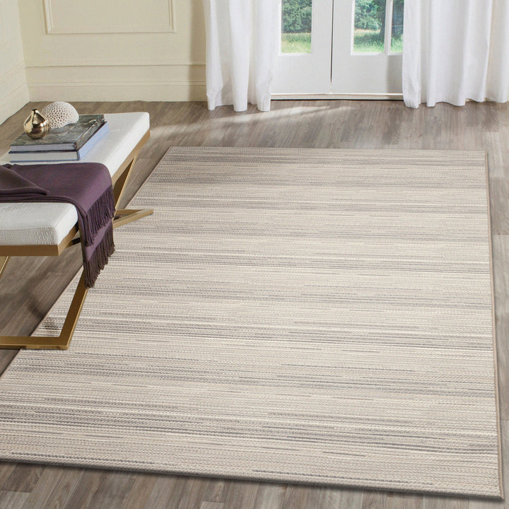 Liora Manne Miranda Tweed Stripe Indoor/Outdoor Area Rug Silver/brown