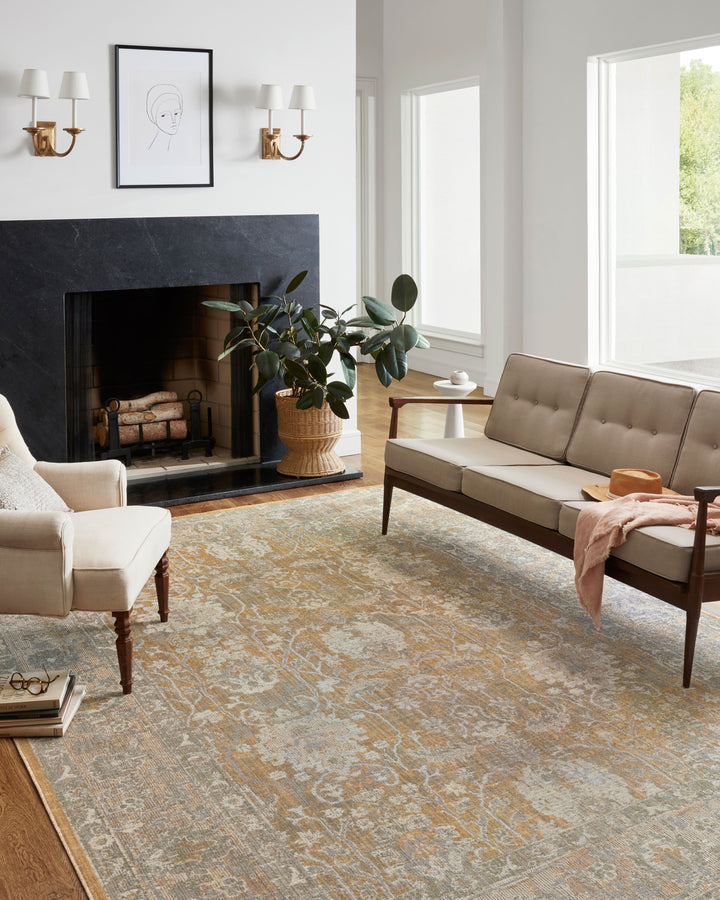 Chris Loves Julia x Loloi Rosemarie Gold / Sand Accent Rug (ROE-01)