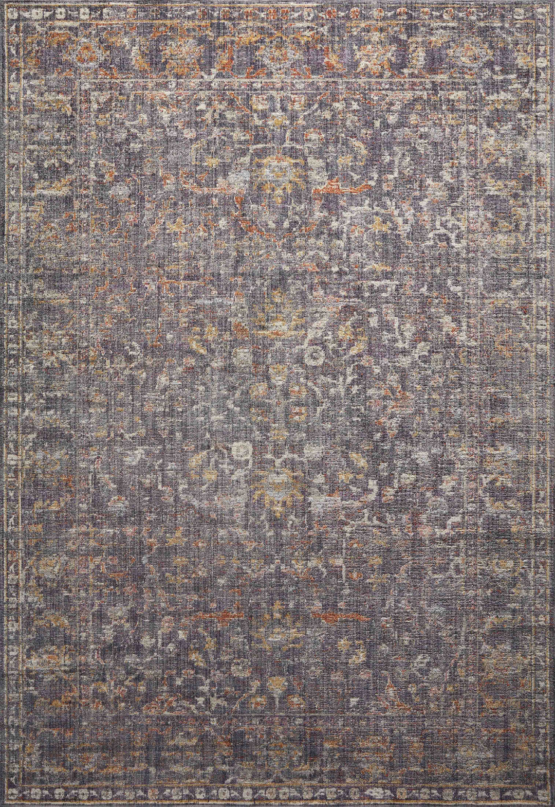 Chris Loves Julia x Loloi Rosemarie Graphite / Multi Accent Rug (ROE-04)