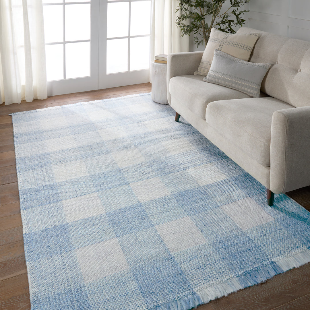 Jaipur Living Truce Handmade Indoor/Outdoor Striped Light Blue/ Ivory Area Rug (RESPITE - RSP01)