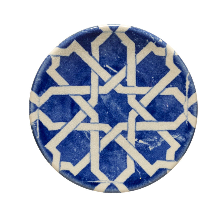 Costa Nova Elements Stoneware Algarve Blue B Appetizer Plate Set/4