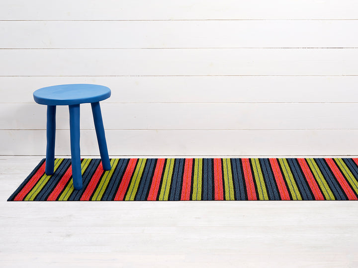 Chilewich Ribbon Stripe Shag Floor Mat (Limelight)