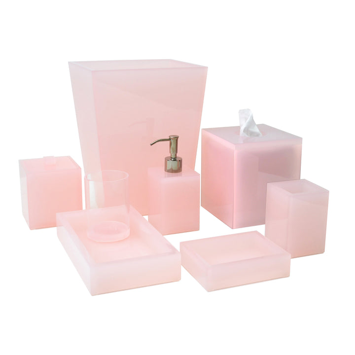 Mike + Ally Rosé Lucite Bathroom Accessories Lucite Bathroom Accessories