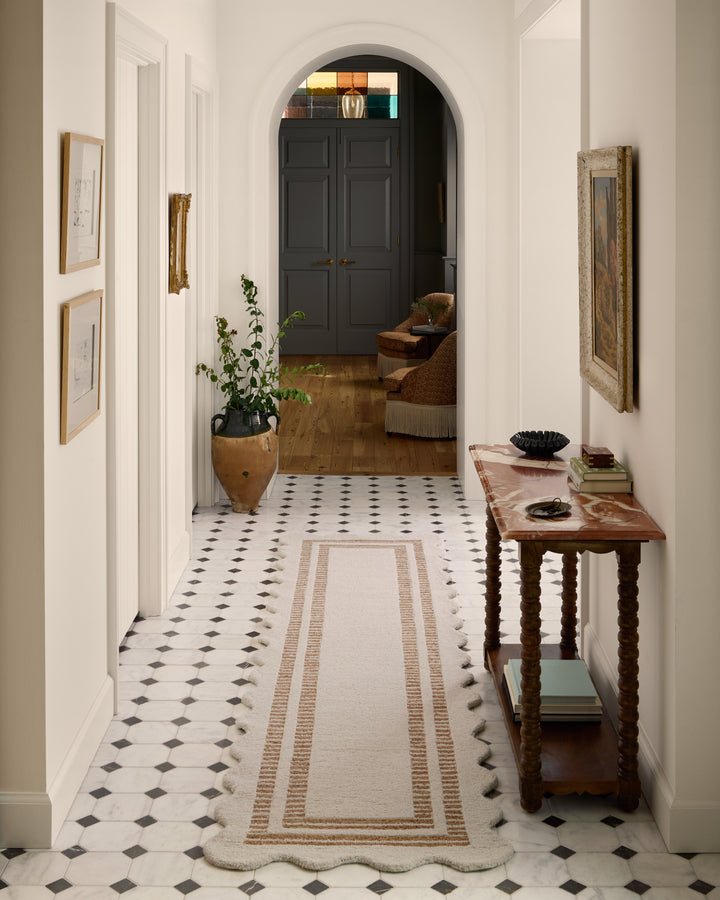 Chris Loves Julia x Loloi Scottie Ivory / Rust Accent Rug (SCO-01)