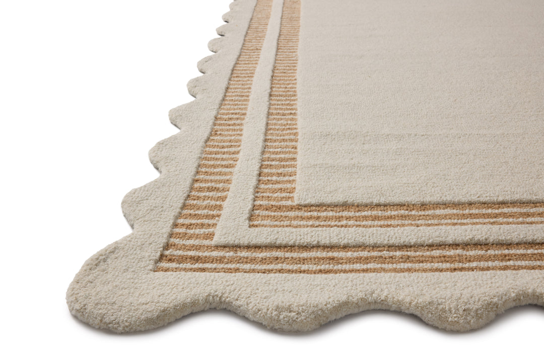 Chris Loves Julia x Loloi Scottie Ivory / Rust Accent Rug (SCO-01)