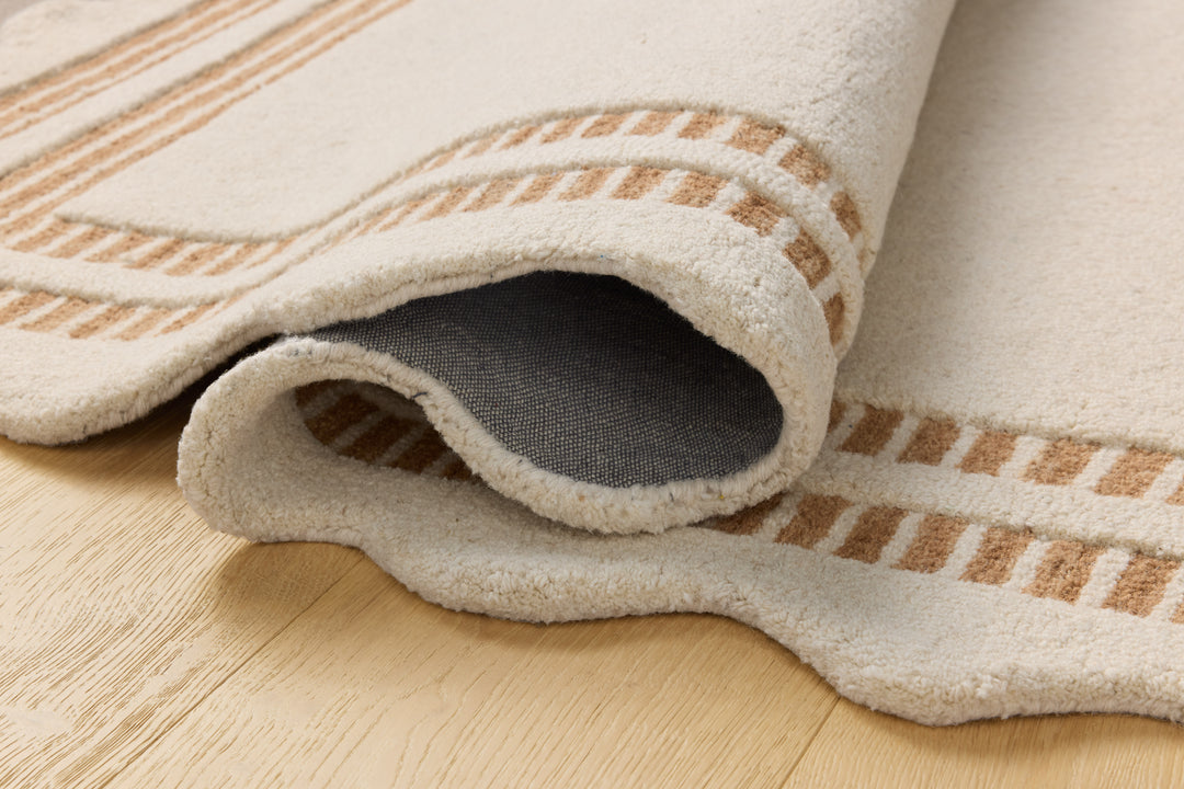 Chris Loves Julia x Loloi Scottie Ivory / Rust Accent Rug (SCO-01)