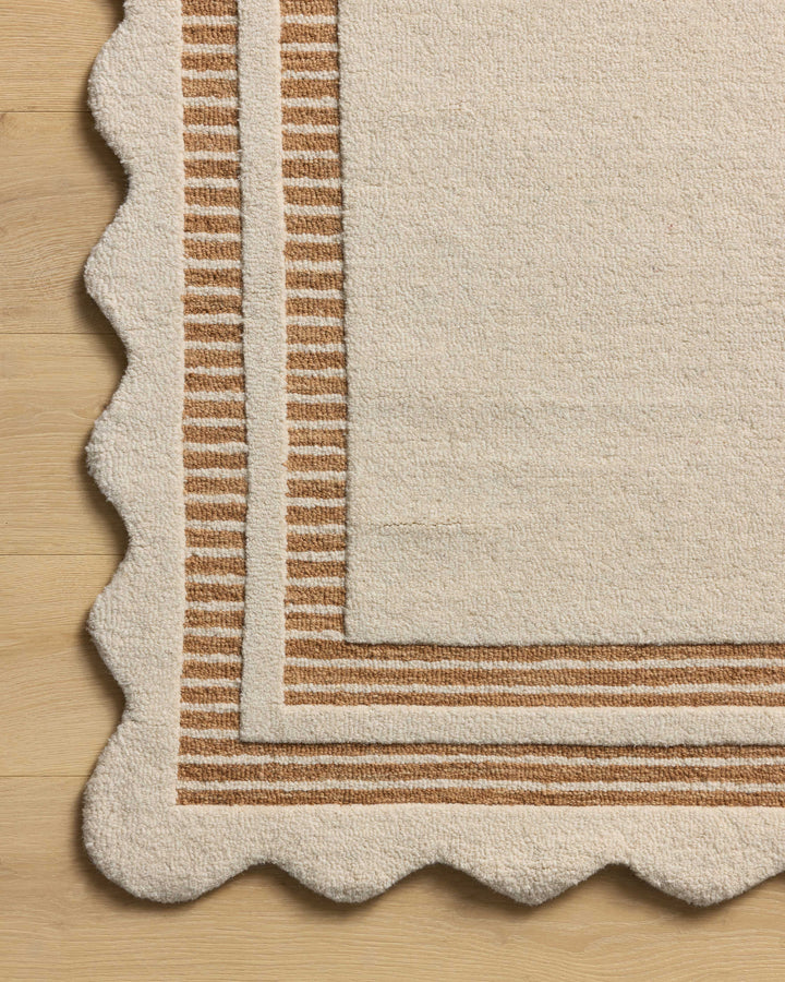 Chris Loves Julia x Loloi Scottie Ivory / Rust Accent Rug (SCO-01)