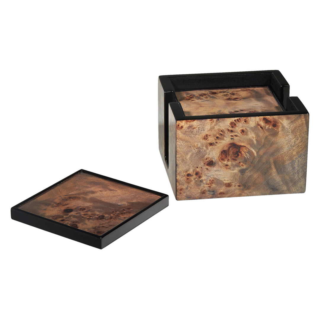 Tizo Wood Burl Coaster Set/4