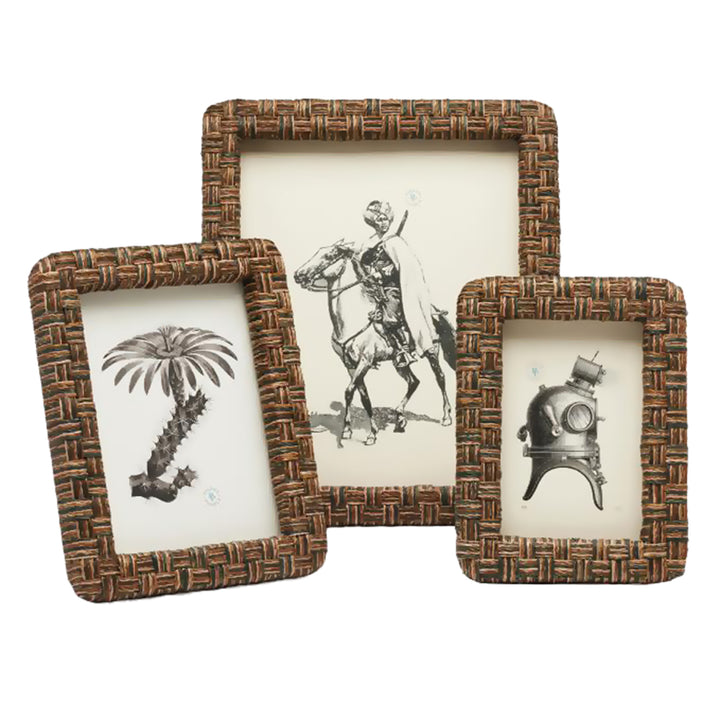 Selma Brown Lattice Abaca Picture Frame