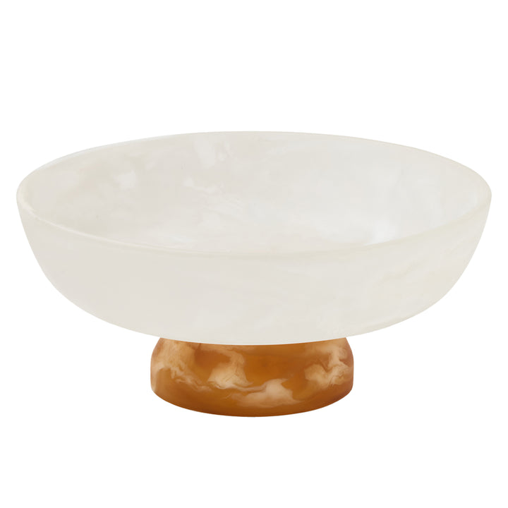 Benno White/Amber Swirled Swirled Fruit Bowl