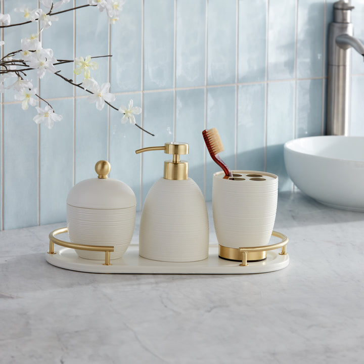 Roselli Trading Dubai  Resin Bathroom Accessories (Brass Trim)