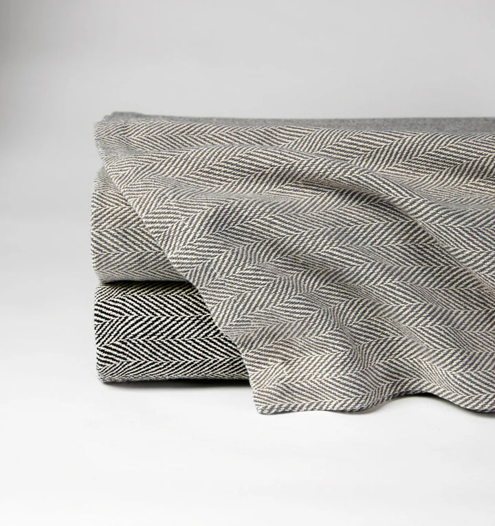 Sferra Celine Herringbone Weave Throw (CHARCOAL)