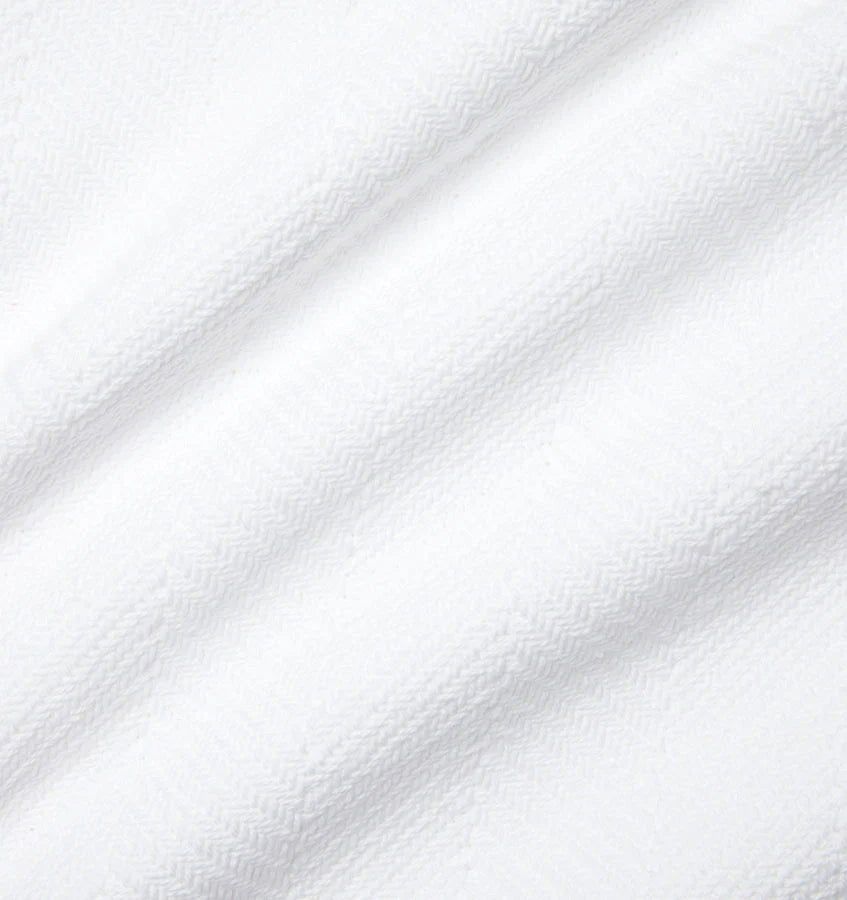 Sferra Camilo Herringbone-Weave Cotton King Blanket (White)
