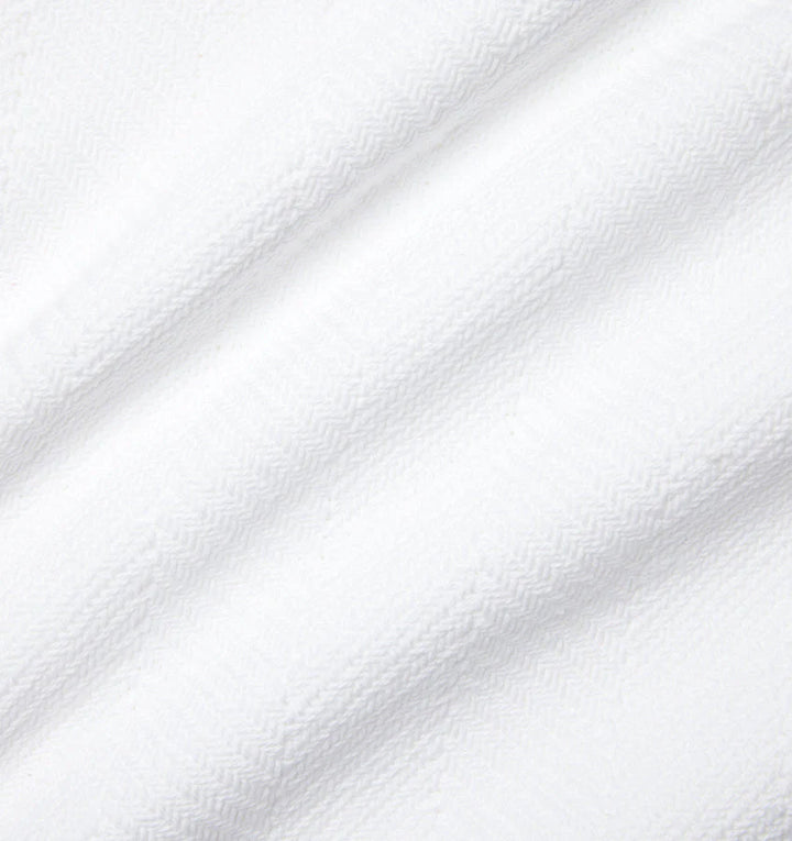 Sferra Camilo Herringbone-Weave Cotton King Blanket (White)