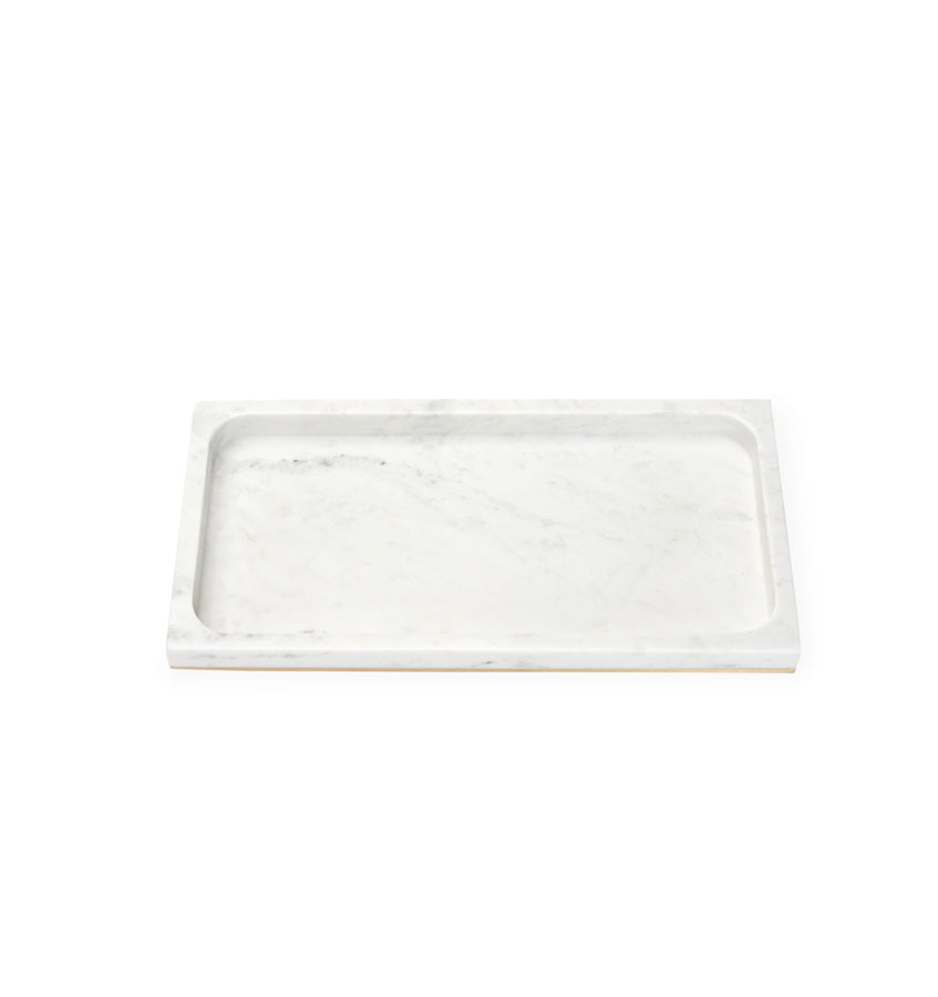 Pietra Marble Tray (White/Gold)