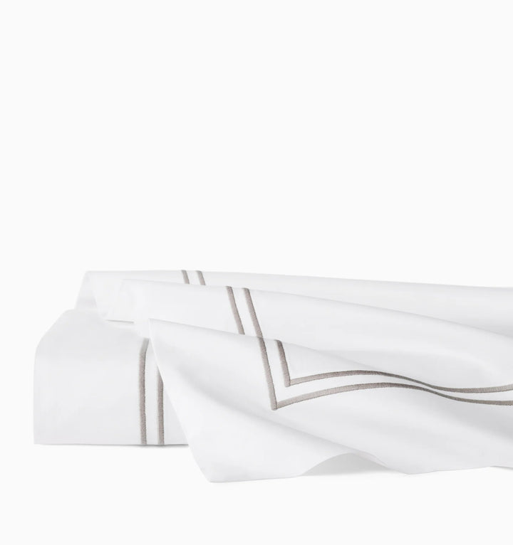 Sferra Grande Hotel King Flat Sheet (WHITE/GREY)