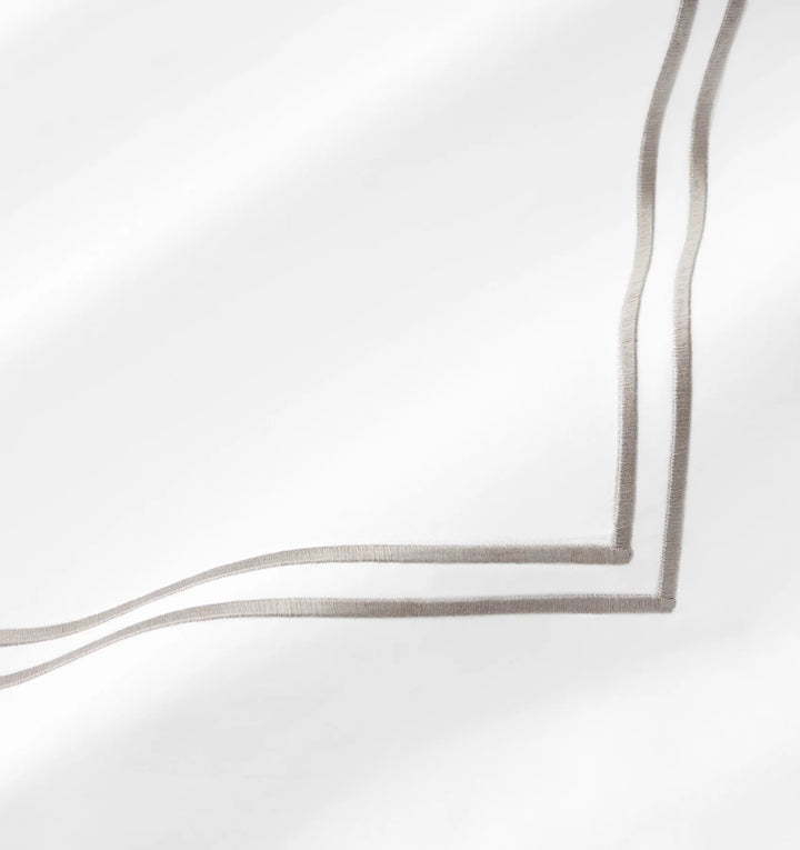 Sferra Grande Hotel King Flat Sheet (WHITE/GREY)