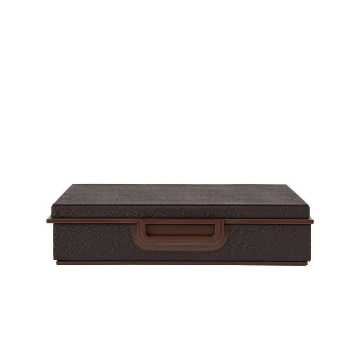Addison Ross Large Anthracite Faux Shagreen Box