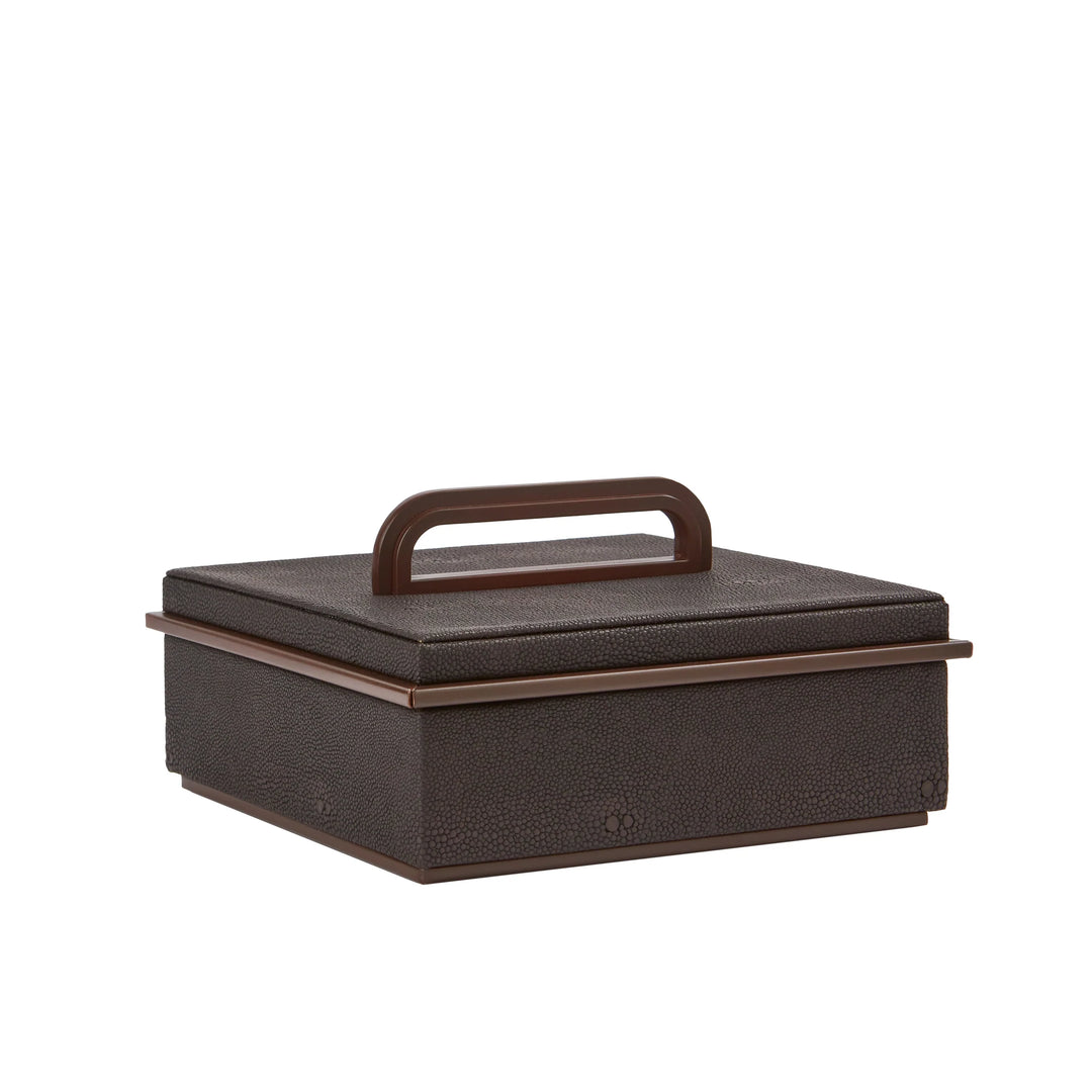 Addison Ross Small Anthracite Faux Shagreen Box