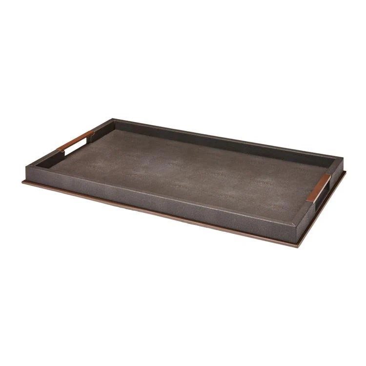 Addison Ross Large Anthracite Faux Shagreen Tray