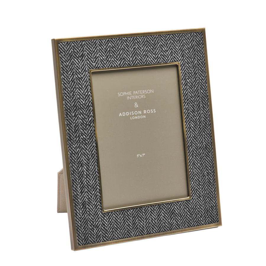Addison Ross Sophie Paterson Dark Grey Herringbone Picture Frame (5x7) - Hudson & Vine