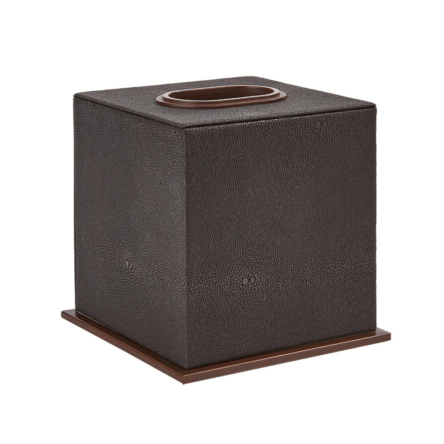 CAddison Ross Anthracite Faux Shagreen Tissue Box (Black) - Clearance