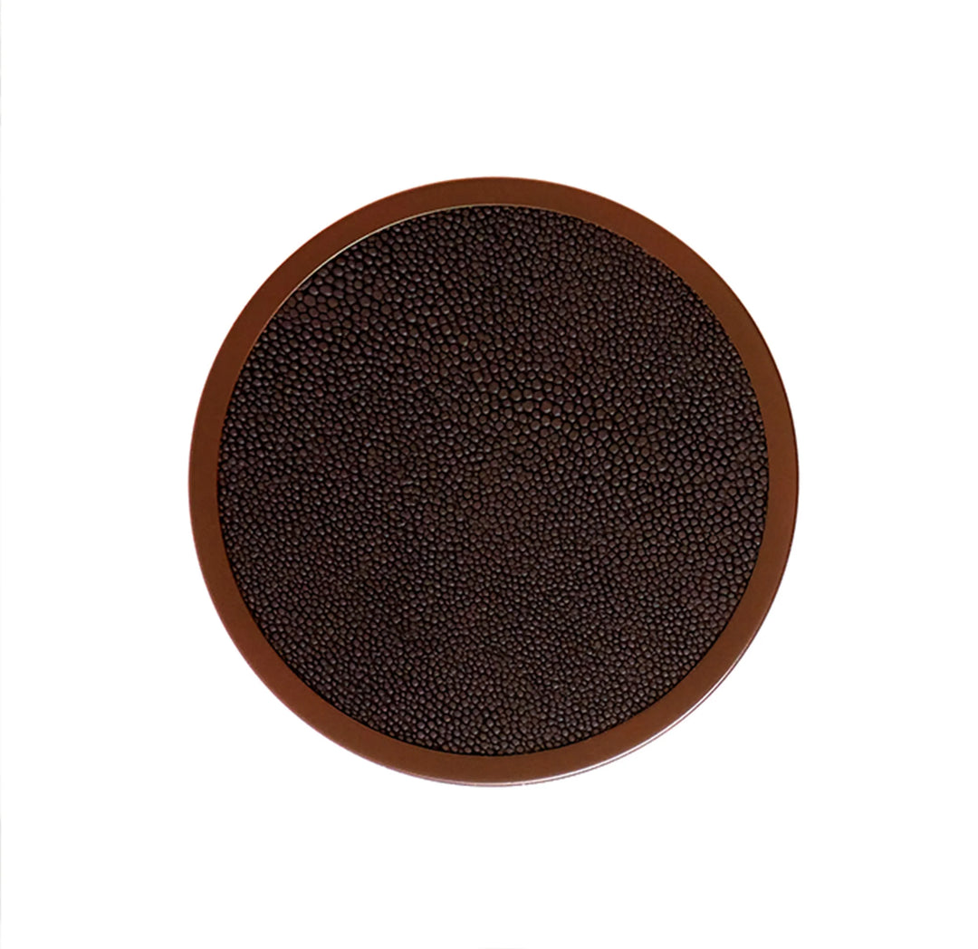 Addison Ross Anthracite Faux Shagreen Coasters - Set of 4