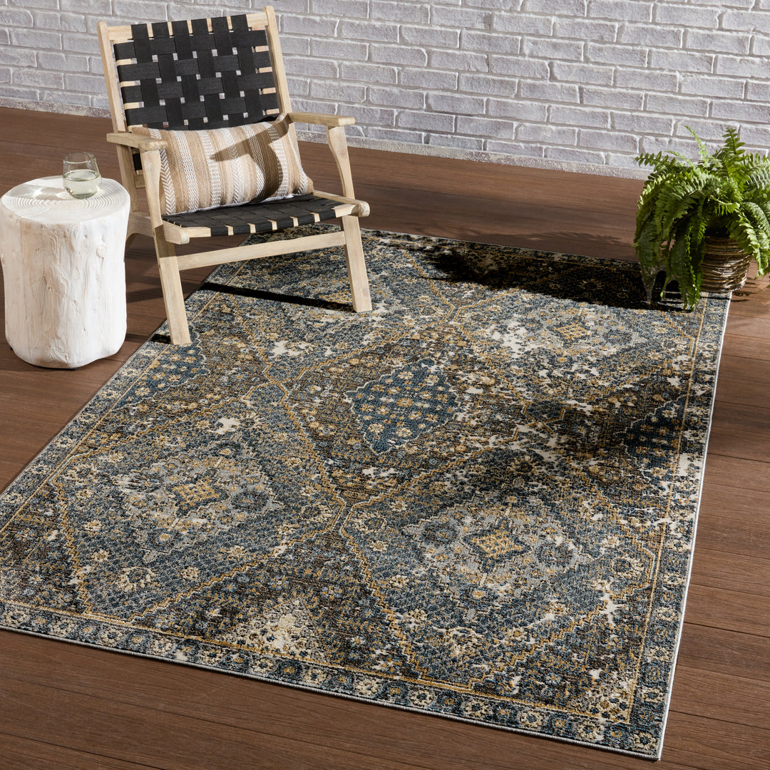 Vibe By Jaipur Living Julia Indoor/ Outdoor Medallion Blue/ Gold Area Rug (SWOON - SWO18)