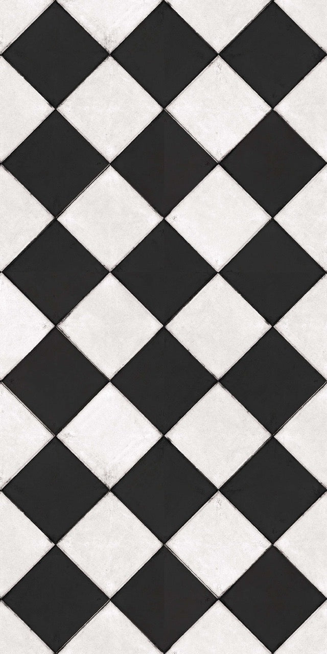 Adama Vinyl Cushioned Comfort Floor Mat (Sabino White/Black)