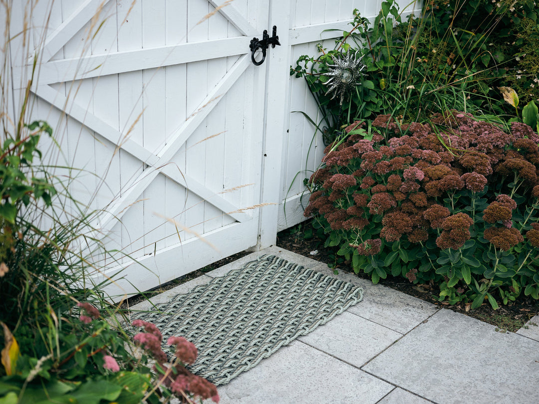 The Rope Co. Collection Handwoven Doormat (Sage + Mushroom + Blue Spruce)