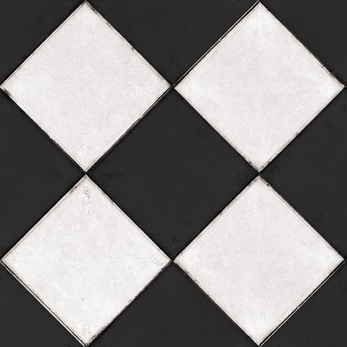 Adama Vinyl Floor Rug (Class Black/White)